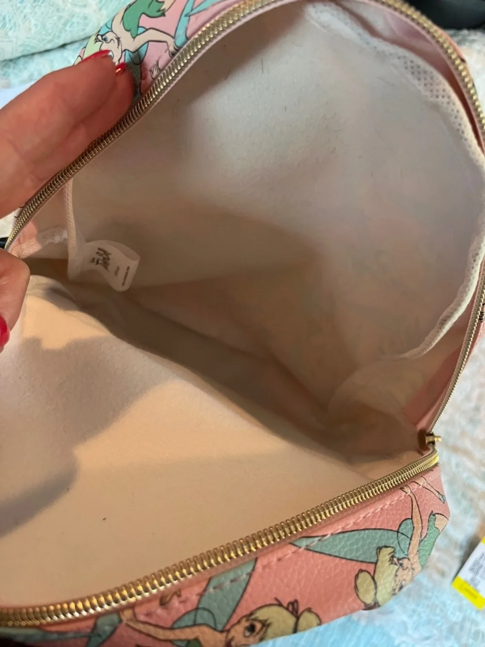 Disney Pink Tinker Bell Patterned Kids Backpack with Aqua Wings